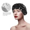 Supernatural Symbols Black Stylish And Functional Double-Layer Shower Cap - Reusable And Cute Elastic Bath Cap view 4