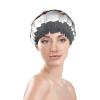 Fresh Cherry Stylish And Functional Double-Layer Shower Cap - Reusable And Cute Elastic Bath Cap view 3