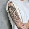 2 Pictures Of Nine-Tailed Fox Demon Juice Herbal Temporary Tattoo Fake Tattoo Arm Waterproof Semi-Permanent Flower Arm For Men And Women Lasting For Two Weeks view 1