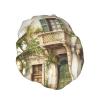 Antique Building With Roman Olive Branch And Greek Stylish And Functional Double-Layer Shower Cap - Reusable And Cute Elastic Bath Cap view 2