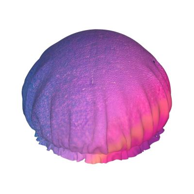 SSIMOO Abstract Geometric Stylish And Functional Double-Layer Shower Cap - Reusable And Cute Elastic Bath Cap