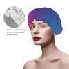 SSIMOO Abstract Geometric Stylish And Functional Double-Layer Shower Cap - Reusable And Cute Elastic Bath Cap view 4