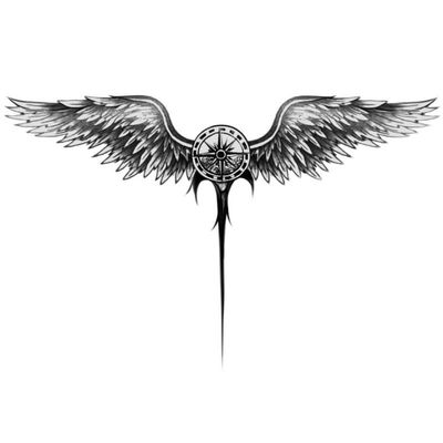 GoDdis Semi-Permanent Temporary Tattoo Fake Tattoo Sticker Herbal Juice Back Large Picture Wings Front Chest Waterproof Non-Reflective Male Lasting For Two Weeks