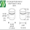 0.25 oz Clear Glass Thick Wall Cosmetic Jars w/Black Smooth Lined Caps view 2