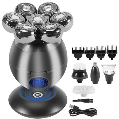 WTCBQC Head Shaver for Men, 5 in 1 7D Rechargeable Bald Head Shavers Kit for Men USB LED Display Electric Razor Heads Beard Ear Nose Hair Facial Trimmer