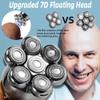 WTCBQC Head Shaver for Men, 5 in 1 7D Rechargeable Bald Head Shavers Kit for Men USB LED Display Electric Razor Heads Beard Ear Nose Hair Facial Trimmer view 3