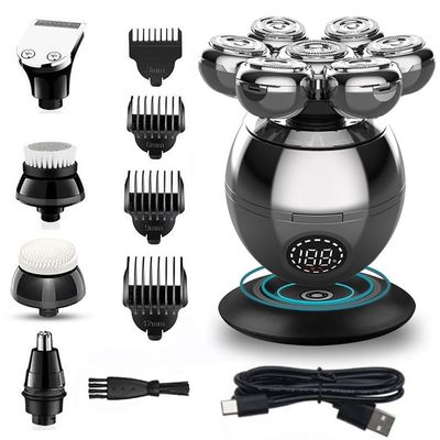 Head Shaver for Men, 5 in 1 Razor 7-Blade Grooming Kit Electric Shaver for Men Head Rechargeable Electric Razor Body Beard Hair Trimmer Bald Shaving Machine