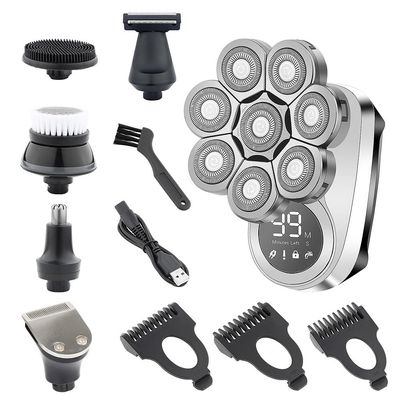 Head Shaver for Men, 6 in 1 Electric Razor Men Grooming Kit Wet Dry Electric Shaver LCD Display Beard Hair Trimmer Rechargeable Bald Head Shaving Machine