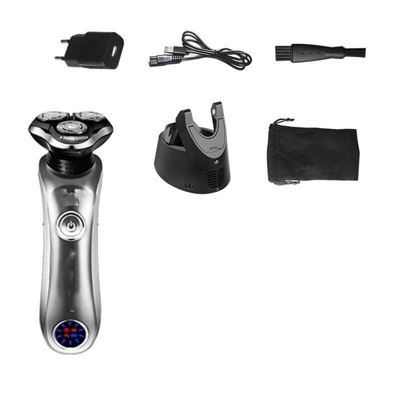 Head Shaver for Men, Professional Rotary Electric Shaver Wet Dry Rechargeable Beard Electric Razor for Men Facial Shaving Machine with Smart Cleaner