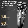 Head Shaver for Men, Men's Electric Shaver IPX7 Waterproof Electric Razor Shaving Machine for Men LCD Wet & Dry Dual Use Beard Timmer (Color : with Blade) view 3