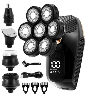 Head Shaver for Men, 5 in 1 Shaver for Men 7D Independently 7 Cutter Floating Head Waterproof Electric Razor Multifunction USB Charge Trimmer for Men