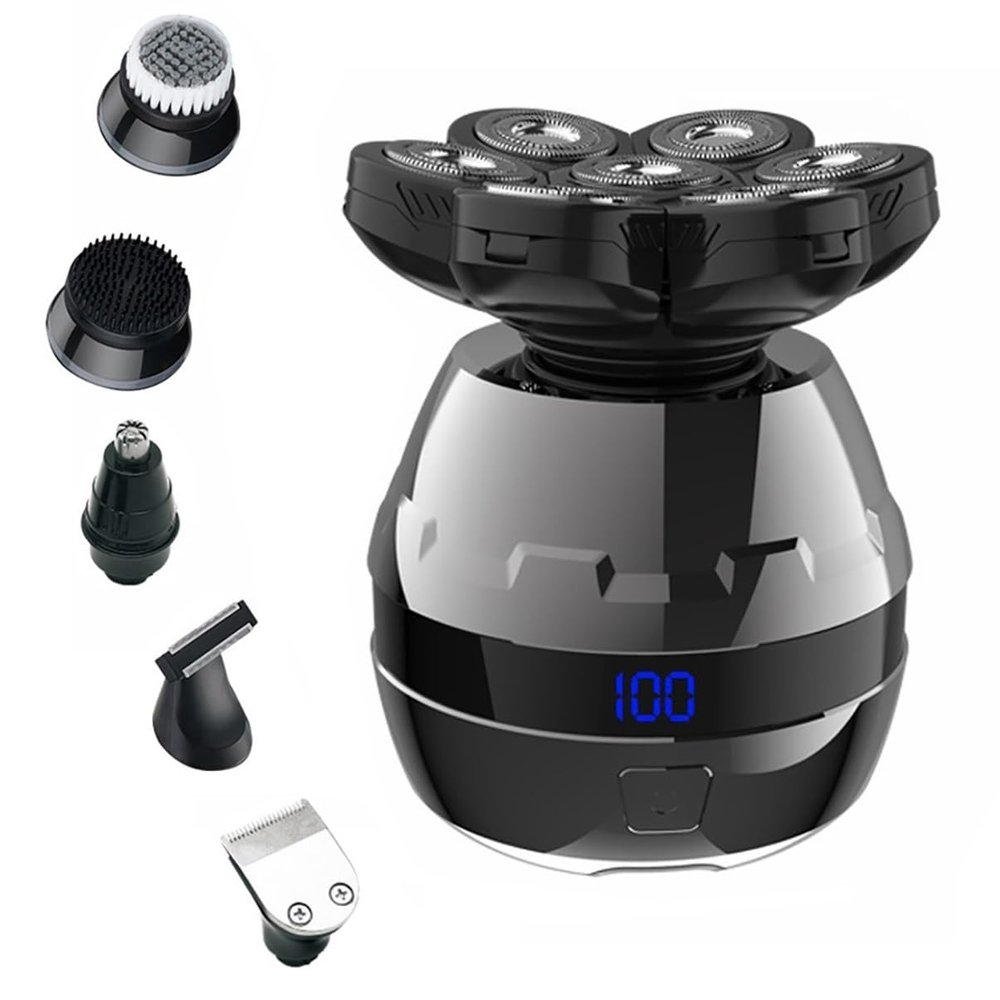 WTCBQC Head Shaver for Men, 6 in 1 Electric Shaver 6 Head Razor Electric Bald Machine Beard Razor Full Body Wash Wet & Dry