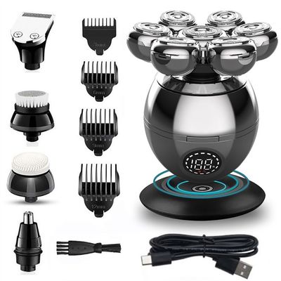 Head Shaver for Men, 7-Blade Grooming Kit 5 in 1 Electric Shaver for Men Head Rechargeable Electric Razor Body Beard Hair Trimmer Bald Shaving Machine