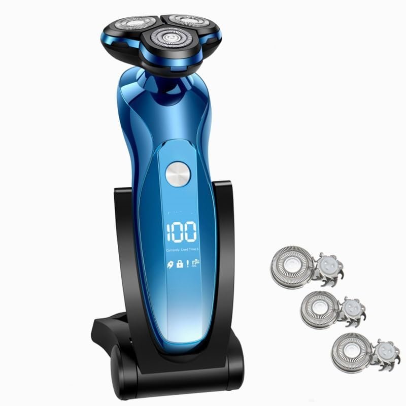 WTCBQC Head Shaver for Men, Electric Shaver Rotary Shaver Electric Razor Beard Trimmer Rechargeable Hair Cutting Shaving Machine Clipper for Men Waterproof (Color : ZN3013-2 with LCD)