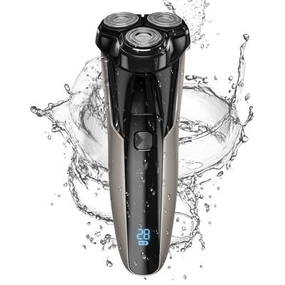Head Shaver for Men, Electric Razor for Men Rechargeable Rotary Shaver with Pop-up Trimmer and Travel Case Wet & Dry Dual Use Beard Trimmer (Color : Black Set 1)