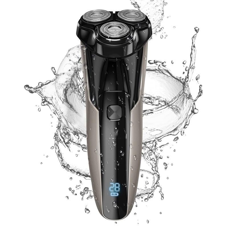 Head Shaver for Men, Electric Razor for Men Rechargeable Rotary Shaver with Pop-up Trimmer and Travel Case Wet & Dry Dual Use Beard Trimmer (Color : Black Set 1)