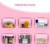 TISRATOK 24 PCS Clear Toiletry Bag for Women Men, Transparent Cosmetic Bag for Travel Makeup Organizer TSA Approved Pouch - Rose Red, Medium view 3