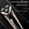 Head Shaver for Men, Men's Electric Shaver with LED Power Display/Washable Head/USB Fast Charging Floating Head Home Portable Travel Shaver (Color : Gold) view 3