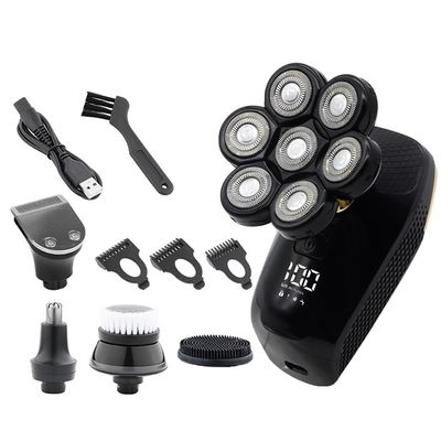 Head Shaver for Men, 5 in 1 Bald Head Shaver Multifunctional Electric Razor Head Shaving for Bald Men LED Display Cleansing Brush Nose Hair Trimmer