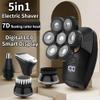 Head Shaver for Men, 5 in 1 Bald Head Shaver Multifunctional Electric Razor Head Shaving for Bald Men LED Display Cleansing Brush Nose Hair Trimmer view 3