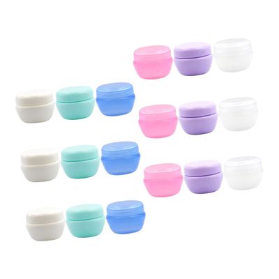 MAGICLULU 18pcs Multipurpose Cosmetics Storage Containers Cream Jars for Face Creams Ointments and Powders with Inner Liner Travel for Toiletries White Transparent Pink
