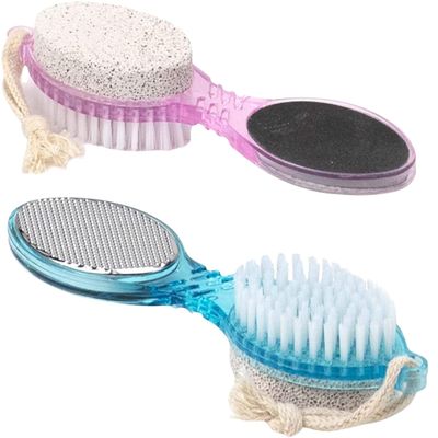 2-Pack 4-in-1 Pedicure Paddle Kit  Foot File with Brush, Pumice Stone, Metal & Emery File for Callus Removal and Dry Skin  Exfoliating Foot Rasp Tool for Heels, Toes, and Nail Care