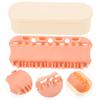 Amosfun Makeup Brush Cleaning Box Portable Makeup Tools Organizer for Women Drying Holder and Cleaner for Brushes Convenient and Versatile Storage Chic Design Almond Color view 2