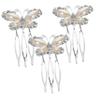 Beatifufu 3Pcs Rhinestone Bridal Hair Comb Elegant Wedding Hair Accessories for Women Sparkling Rhinestone and Pearl Design for Charming Hairstyles view 1
