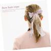 Beatifufu Organza Headband Girl Bow Hair Ties Elastic Ponytail Holders for Women Elastic Hair Rope Blue Bows for Girls view 2