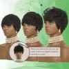 100% Human Hair Short Wigs for Black Women Short Curly Pixie Cut Wig Human Hair Black Wigs with Bangs Bob Brazilian Remy Human Hair wigs None Lace Front Wig (black) view 4