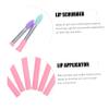 FRCOLOR 6pcs Portable Lip and Eye Makeup Brushes Covers Lip Applicators and Eyeshadow Brushes for Precise Application and Travel Use Fashionable Beauty Tools view 2