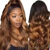 UIOKLMJH Ombre Lace Front Wig Human Hair Wigs For Women Body Wave Lace Front Wig Lace Frontal Wig T1B 4 30 20inches#180 Density 4X4 Wig view 3