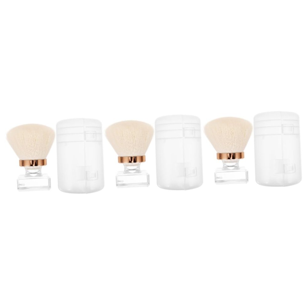 FRCOLOR 3pcs Ergonomic Handle Nail Brush Gentle Makeup Powder Brush for Nail Cleaning
