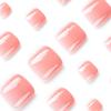 24Pcs Pink Toe Nail Press onsPink Gradient Press on Toenails for Women Short Square Fake Toenails with Glitter Powder Design Fake Toe Nails Acrylic Nails Summer Manicure Glossy Toenail Press on Nails view 2