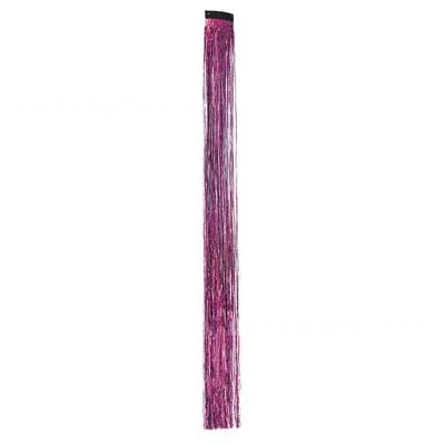 2PS Hanging Ear Long Straight Hair Extension Hair High Temperature Fiber,50cm/20inch One Piece for Woman Straight Colorful Hairpiece (Rose Red)