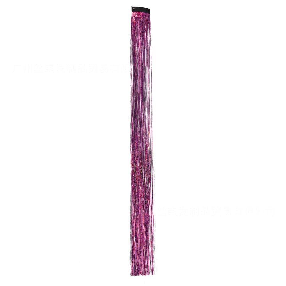 2PS Hanging Ear Long Straight Hair Extension Hair High Temperature Fiber,50cm/20inch One Piece for Woman Straight Colorful Hairpiece (Rose Red)