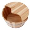 21cm Solid Cedar Wood Foot Basin Tub Bucket, with Massager and lid Solid Wood Handmade,Wooden Foot Basin Set, for Foot Bath, Massage, Spa, Sauna, Soak (Color : 4, Size : Height 21cm) view 1
