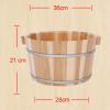 21cm Solid Cedar Wood Foot Basin Tub Bucket, with Massager and lid Solid Wood Handmade,Wooden Foot Basin Set, for Foot Bath, Massage, Spa, Sauna, Soak (Color : 4, Size : Height 21cm) view 2