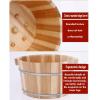 21cm Solid Cedar Wood Foot Basin Tub Bucket, with Massager and lid Solid Wood Handmade,Wooden Foot Basin Set, for Foot Bath, Massage, Spa, Sauna, Soak (Color : 4, Size : Height 21cm) view 3