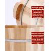 21cm Solid Cedar Wood Foot Basin Tub Bucket, with Massager and lid Solid Wood Handmade,Wooden Foot Basin Set, for Foot Bath, Massage, Spa, Sauna, Soak (Color : 4, Size : Height 21cm) view 4