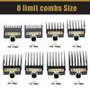 8PCS Clipper Guards for BaBylissPRO Barberology FX870, FX880, FX825, and FX673 Clippers,Trimmer Replacement Guards for Babyliss Clippers,Black view 2