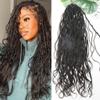RHEANNA Pre-Looped Crochet Boho Locs With Human Hair Curls Curly Ends Body Wave Human Hair Goddess Locs Crochet Hair 22inch 24Strands view 1