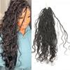 RHEANNA Pre-Looped Crochet Boho Locs With Human Hair Curls Curly Ends Body Wave Human Hair Goddess Locs Crochet Hair 22inch 24Strands view 2