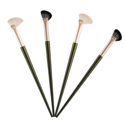 Outanaya 4pcs Nose Contour Brush Angled Cosmetic Brushes for under Eye Concealer Face Makeup Eyebrow Application Synthetic Hair for Blending and Contouring