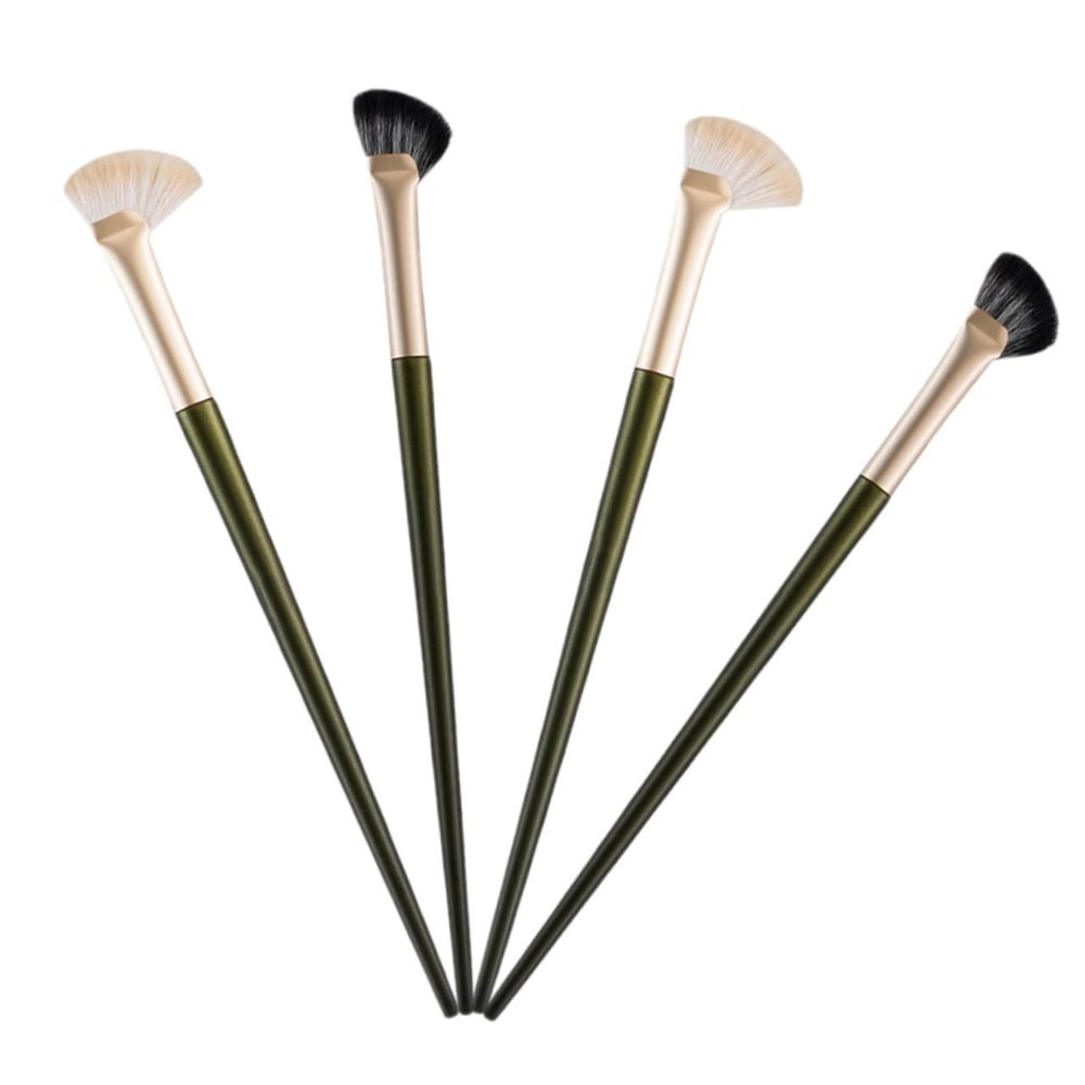 Outanaya 4pcs Nose Contour Brush Angled Cosmetic Brushes for under Eye Concealer Face Makeup Eyebrow Application Synthetic Hair for Blending and Contouring