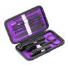 Glamne Manicure Set Nail Clippers Kit Professional Stainless Steel Nail Care Tools with Leather Travel Case 10 in 1 Purple view 2