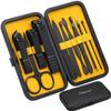 Glamne Manicure Set Nail Clippers Kit Professional Stainless Steel Nail Care Tools with Leather Travel Case 10 in 1 Yellow view 1