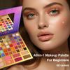 Afflano Big Makeup Palette for Brown Green Eyes, All in One Large Eyeshadow Makeup Palette 62 Colors, Professional Durable Colorful Eye Shadow Pallet for Beginners Old Women Halloween Bruise Cosplay view 2
