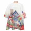 4th Of July Barber Cape,Salon Hair Cutting Cape for Women,Men,Kids,Adults,Haircut Cape with Adjustable Elastic Neckline Hairdressing Stylist Cape Accessories Farmhouse Garden Floal Bird Red Blue White view 1