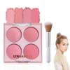 4 Colors Blush Palette for Cheeks,Face Matte Contour Blush Makeup Palette,Buildable Shimmer Facial Cheek Blusher Shades,Blendable Cosmetic Makeup Blush with Blush Brush 01 view 1
